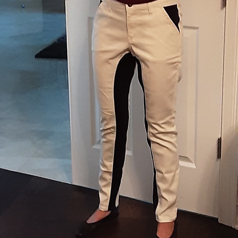 White Riding Jeans with black accents - Never worn